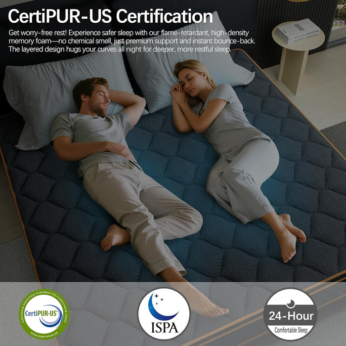 14 Inch King Size Mattress in a Box,Gel Hybrid Memory Foam Individually Wrapped Pocket Springs for Motion Isolation,Pressure Relief,Certipur-Us,Medium Firm-Black