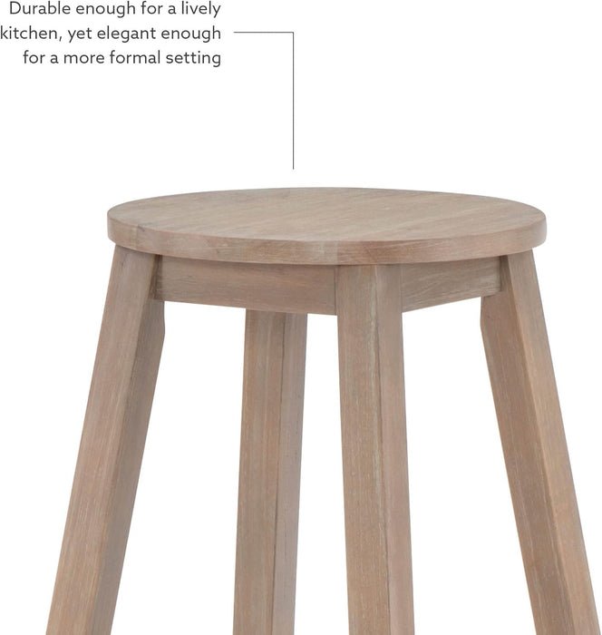 Zeke Grey Wash 24" Counter Stool with round Seat