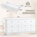 Dresser for Bedroom with 6 Drawer, 47.2" TV Stand, Organizer Drawers for Bedroom, Living, Hallway (Light White)
