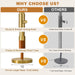 70" Wood Floor Lamp Dimmable Floor Lamps for Living Room Bedroom Mid Century Modern Floor Lamp Gold Standing Lamp Tall Lamps for Office Nursery Reading Elegant Stand up Lamp, 3 Bulbs Included