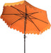 Safavieh PAT8010A Collection Venice Navy and White Single Scallop 9Ft Crank Outdoor Push Button Tilt Umbrella