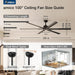100 Inches Black Reversible Industrial Ceiling Fan