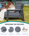 4 Piece HDPE Outdoor Furniture Set, All Weather Wood-Like Outdoor Sofa Sectional Couch, Grey Patio Furniture Set with Grey Cushions