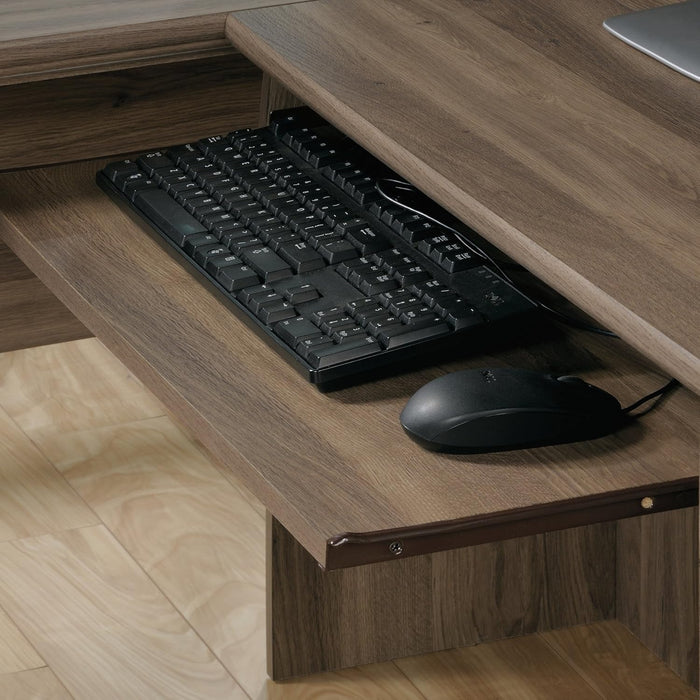 Harbor View Computer Desk, 66.14"D X 66.14"W X 30.28"H , Salt Oak Finish