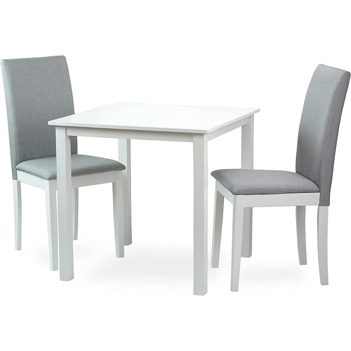 Square Wooden Dining Table in White Finish