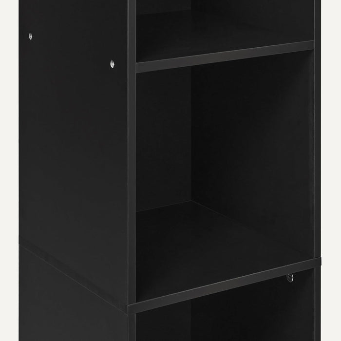 FiveCube Bookcase Black Storage Shelving Unit Modern