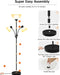 Floor Lamp Black, Standing Lamp, 71" Tall Lamps for Living Room, 3 Way Switch, Plastic Lampshade, Torchiere Floor Lamp with Reading Lamps, Modern Pole Lamps for Bedroom Kids Room E26 Base(No Bulb)