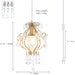 Elegant Mini Chandelier Plug in Crystal Pendant Light,Golden