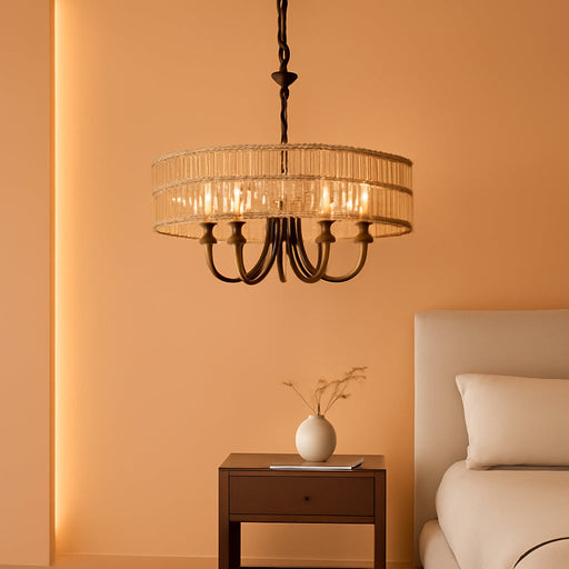 Modern Farmhouse Chandelier Light Fixtures, 5-Lights Large Rattan Pendant Lighting with Hand Woven Wicker Shade, Boho Black Chandeliers for Dining Room Living Room Kitchen Island Bedroom