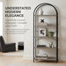 71" Arched Bookcase, 5-Tier Industrial Bookshelf with Metal Frame, Tall Storage Display Shelf for Living Room, Bedroom, Home Office, Gray