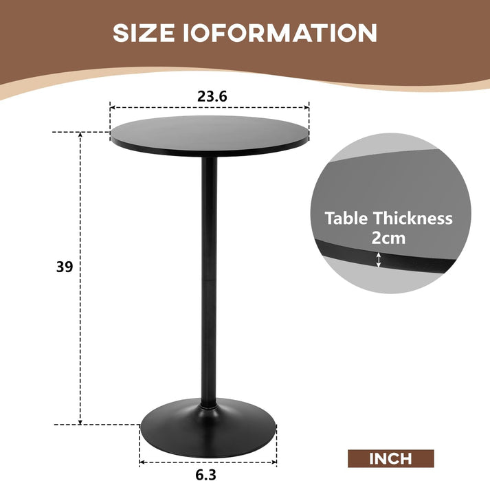 Bistro Bar Table 40 Inch round Table Height Top Pub Table Cocktail for Home, Kitchen and Dining Room