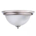 13 In. 2-Light Brushed Nickel Flush Mount with Frosted Glass Shade (2-Pack)