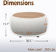 Large round Storage Ottoman Coffee Table with Wooden Tabletop, 30.5 Inches Teddy Fleece Tufted Ottoman for Living Room, Bedroom, Apartments, White