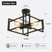 4-Lights Close to Ceiling Light，Black Light Fixture Industrial Flush Mount Ceiling Light ，Farmhouse Chandelier Lighting for Kitchen Island Dining Room Bedroom Foyer Hallway