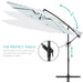 10Ft Offset Hanging Outdoor Market Patio Umbrella W/ Easy Tilt Adjustment - Baby Blue