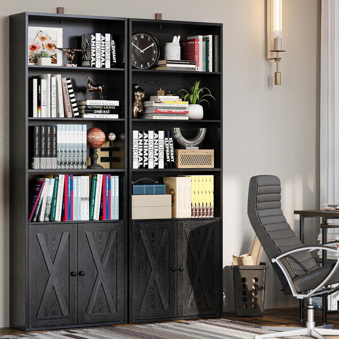 70-Inch Tall Industrial-Grade 6-Shelf Bookcases With Doors
