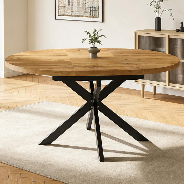 43"-59" Extendable Dining Table for 4-6, Heavy Duty X-Leg Table
