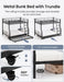 FullXL QueenSize BunkBed Trundle HeavyDuty NoBoxSpring Black