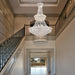 High Ceiling Chandelier 19-Lights Modern Crystal Chandeliers Silver Large Foyer Chandelier Fixtures for Staircase Living Room Hallway Entryway (H47 X W31.5)
