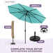 - the Lean 10 Ft Patio Umbrella with Fade-Resistant Sunbrella Fabric, Auto-Tilt Aluminum Frame and 8 Reinforced Ribs for Deck, Pool & Garden - Canvas Glacier Canopy, Black Pole