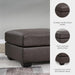 Walker Point Contemporary Faux Leather Oversized Accent Ottoman, Dark Brown