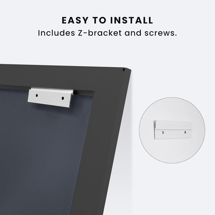 Black Bathroom Mirror, 50 X30 Inch Thick Metal Framed Wall Mirrors for over 2 Sinks, Bedroom, Living Room, Entryway, Large Rectangle Wall-Mounted Mirrors.