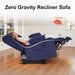 55.9" Zero Gravity Power Loveseat Recliner with Heat and Vibration Massage, Reclining Loveseat Sofa with USB Ports, Cup Holders for Living Room, Fabric PR648SET (Navy Blue)