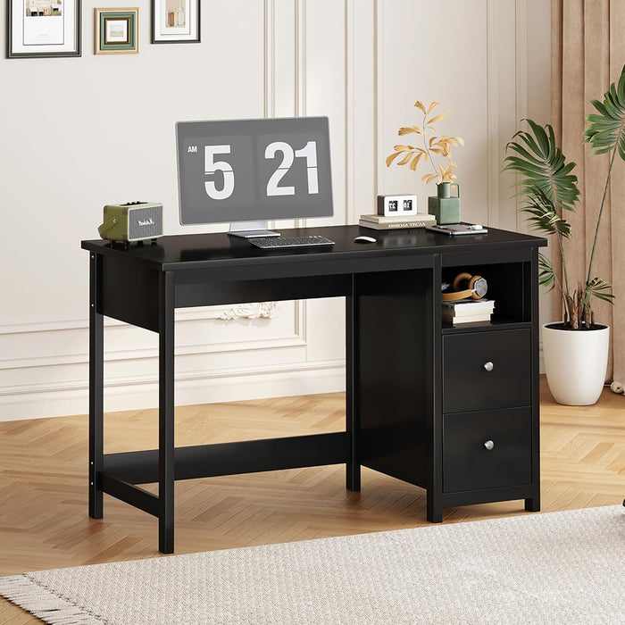 39.3" Desk with Drawers,Small Computer Desk for Home Office,Black