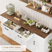 71” Large Buffet Cabinet with Storage, Sideboard Buffet Cabinet with Adjustable Shelves and 6 Soft-Close Doors, Wood Coffee Bar Console Table for Kitchen, Dining Room, White | 6 Soft-Close Doors, Sideboard Wood Coffee Bar Console Table for Kitchen, Dining Room (White)