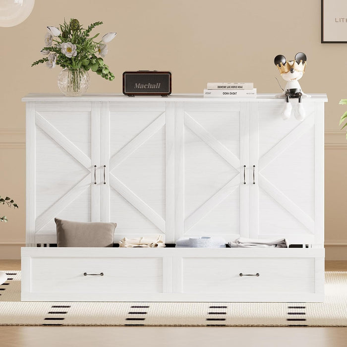 Queen Murphy Bed Cabinet With Integrated USBCharge