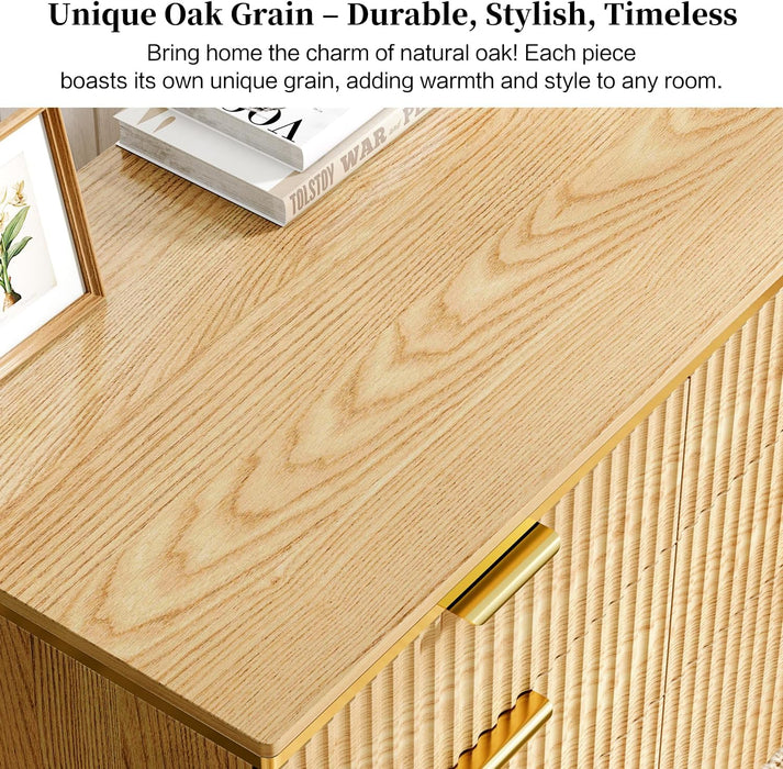 Oak FortySevenInch LShapedCorner Desk With Drawers