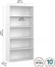 Studio C Tall 5 Shelf Bookcase in White, Large Bookshelf for Home or Professional Office