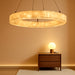 Alabaster round Chandelier, 31.5In Spanish Natural Marble Pendant Light, Dimmable 3-Color Modern Marble Chandelier for Dining Room, Living Room, Bedroom, Bathroom & Foyer