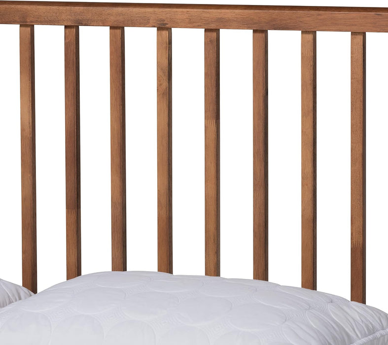 Neilan Modern and Contemporary Walnut Brown Finished Wood Queen Size Platform Bed