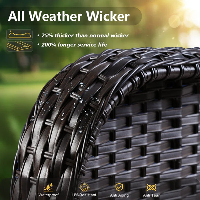 Melanson Patio 5 Piece Rattan Seating Group with Cushions