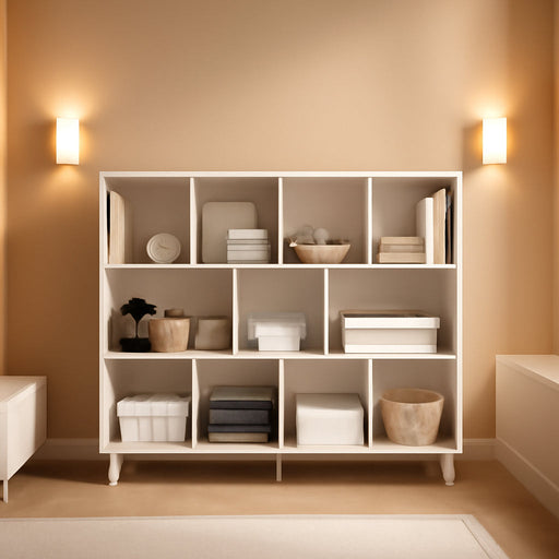 Open Cube Low Bookcase - 3-Tier Freestanding Storage Display Cabinet Organizer with Legs for Home Office, 11-Cubes Open Shelf Short Bookshelf, White