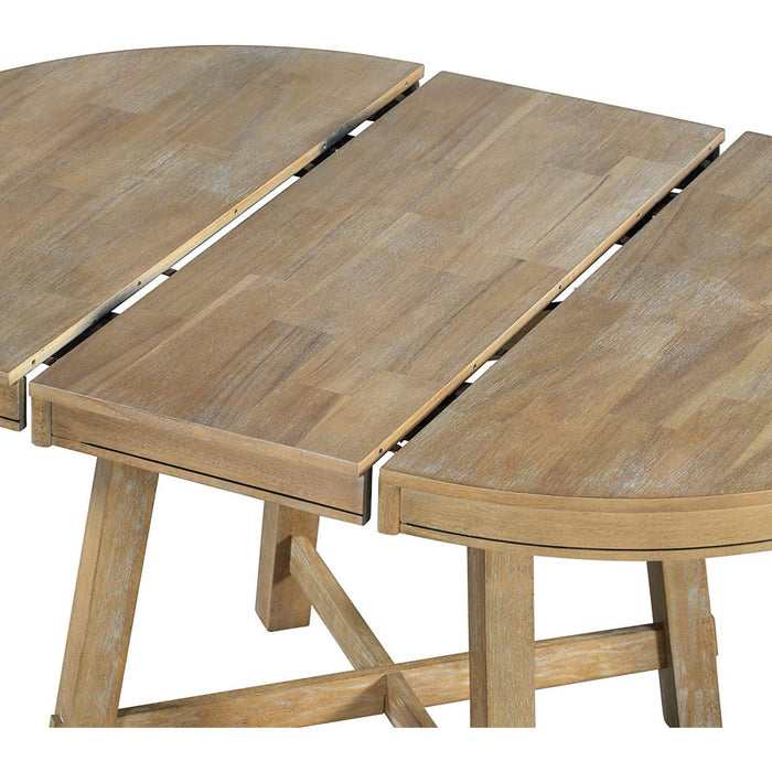 Merax Farmhouse Extendable round Wood Dining Table