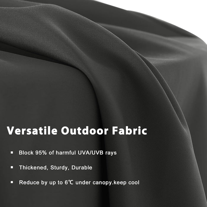 15 Ft Double-Sided Large Patio Umbrella Dark Gray