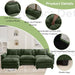 120 Inches Emerald Chenille Modular Sectional Sofa