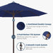 9FT Patio Umbrella with Fiberglass Ribs, Outdoor Market Table Umbrella with Crank and Tilt, UV Resistant Waterproof Canopy for Patio, Garden, Deck, Pool, Navy Blue