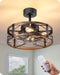 20 Inch Fandelier Caged Ceiling Fans with Lights and Remote