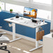 Electric Standing Desk Adjustable Height, 40X24 Inch Sit Stand up Home Office Desks Computer Workstation PC Work Table with 3 Memory Preset Splice Wood Board Metal Frame, White