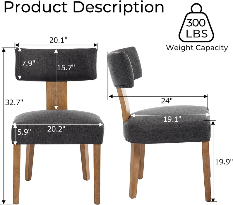 Mid Century Dining Chairs Set of 4, Upholstered Kitchen Chairs