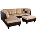 Lint&Pvc L Shaped Sectional Sofa, Sectional Couch Sofa, Modern Living Room Furniture Sets, Beige and Brown(No Ottoman)