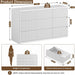 White 9 Drawers Dresser for Bedroom, 57" Wide Modern Fluted Chest of Drawers with Curved Profile, Handleless, Vertical Dressers for Bedroom, Living Room, Hallway