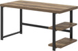 Computer Desk, Wood and Metal Home Office Desk with Storage Shelves, Small Study Writing Table Workstation for Bedroom Living Room, Rustic Oak, 47 Inch