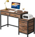 Computer Desk with 5 Drawers, Home Office Desks with Reversible Drawer Cabinet Printer Stand, Industrial PC Desk with Storage, Rustic Study Writing Table Workstation for Small Spaces