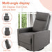 Recliner Chair, Swivel Rocking, Glider Rocker Recliner, Nursery Chair with Extra Large Footrest for Living Room, High Back, Upholstered Deep Seat (Grey)