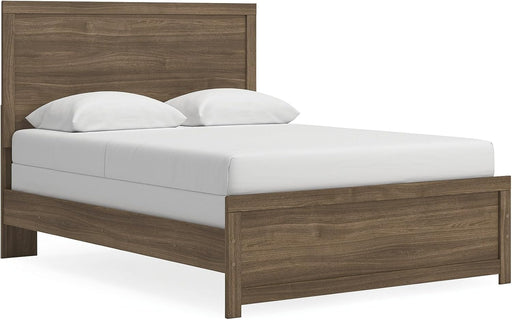Signature Design by Ashley Jonnifer Queen Panel Bedframe, Bed Frame with Headboard, Engineered Wood and Decorative Laminate, Casual Bedroom Bedframes, Warm Auburn Finish