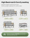 Aluminum Outdoor Patio Furniture Set with Dual-Layer Coffee Table, 4 Piece Modern Patio Conversation Sets with PE Rope, Outdoor Sectional Sofa with Thick Cushions for Balcony, Deck, Gray
